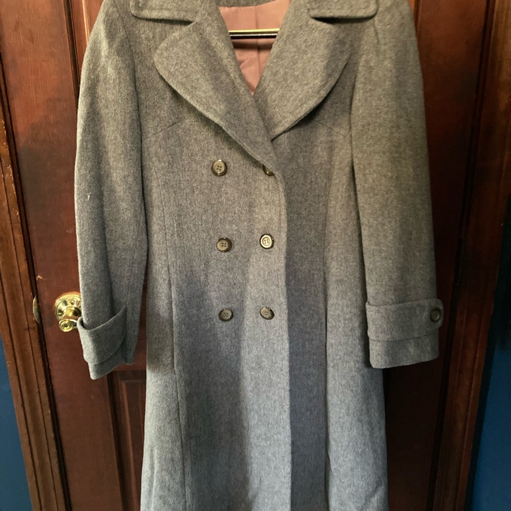 VTG 1970s Prime Source New York Gray Wool Princess Coat NWOT Trench Made in USA